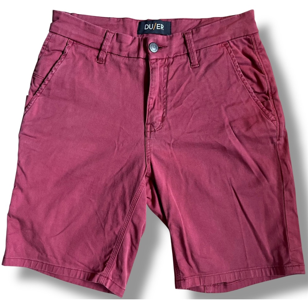 DU/ER Pimlico Performance Shorts Mens‎ 32 Brick Red T2X05 Cotton Lyocell Stretch